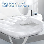 Ultra Soft Full Size Mattress Topper - Cloud-Like Mattress Pad for Back Pain Relief - Breathable Cooling Material for Hot Sleepers