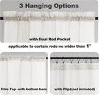 Chyhomenyc Ivory Sheer Curtains Tier 36 inch Length 2 Panels, Light Filtering Airy Rod Pocket Short Curtains Window Treatment for Small Windows/Bathroom/Cafe/Living Room/Farmhouse, 42x36 Inch