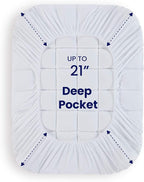 SLEEP ZONE Twin Size Cotton Mattress Pad, Machine Washable Mattress Protector Cover, Soft Cotton Top Cooling Mattress Topper Fits 8-21 inch Deep Pocket, Twin