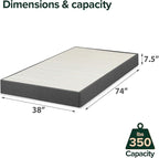 ZINUS Upholstered Metal and Wood Box Spring, 7.5 Inch Mattress Foundation, Easy Assembly, Fabric Paneled Design, Twin