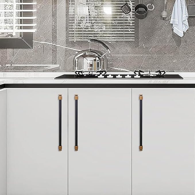 10 Pack 10 inch(254mm) Black and Antique Brass Kitchen Cabinet Handles Knurled Cabinet Pulls Black Drawer Pulls Kitchen Cabinet Hardware