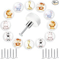 Fumete 12 Set Animal Silicone Drawer Knob, Round Cabinet Drawer Knobs Screws for Kids Dresser Nursery Closet Kitchen Cabinet