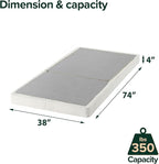 ZINUS 4 Inch Box Spring with Cover, No Assembly Mattress Foundation, Sturdy Metal Structure, Twin, White