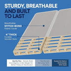 Nutan Inch Sturdy Box Spring for Mattress Support-Durable and Fully Assembled, Natural Wood Full, White, 4" Foundation