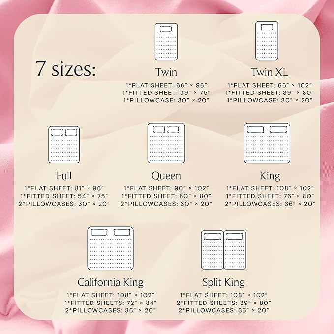 LuxClub 4 PC Sheet Set Bed Sheets Deep Pockets 16" Eco Friendly Wrinkle Free Cooling Machine Washable Hotel Bedding Silky Soft - Baby Pink King