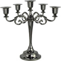 Metal Candelabra 5-Candle 10.1 Inch Tall Candle Holder Stick for Home Wedding Event and Party Festival,Black