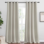NICETOWN Natural Room Darkening Curtains 108" Long for Boho Farmhouse Home Decoration, 55" Wide, Set of 2, Window Treatment Total Privacy Drape Panels for Bedroom Living Room