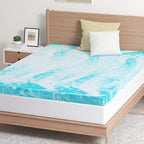 EGO Topper 4 Inch Twin Memory Foam Mattress Topper, Gel Foam Mattress Topper for Pressure Relief, Ventilated Design Bed Topper in a Box, CertiPUR-US Certified, 38"×75", Medium