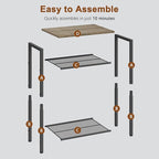 Hoctieon 3 Tier End Table, Telephone Table, Tall Side Table with Storage, Small Nightstand for Small Spaces, Metal Frame, For Living Room, Bedroom, Sofa Couch, Hall, Easy Assembly, Greige