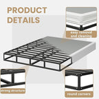 Full Size Box Spring, 7 Inch Low Profile Metal Frame Mattress Foundation, 3000 lbs Heavy Duty Boxspring with Fabric Cover, Easy Assembly, Noise Free, Non-Slip