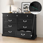 LINSY HOME 9 Drawers Dresser for Bedroom, Wood Modern Farmhouse Drawer Chest, Tall Black Dresser for Closet, Large Dressers with Storage Organizer for Living Room, Closet, Hallway