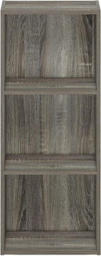 Furinno LUDER Book Shelf, 3-Cube Bookshelf, Bookcase, 9.3" x 12" x 31.5", for Living Room, Bedroom, Home Office, French Oak