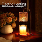 Candle Warmer Lamp, Candle Lamp Wax Warmer, Timer & Dimmer 7-Levels, Fits Cup Jar Candle, Top Melting, Crystal Heater Lamp for Scented Wax, Elegant Home Decor, Amber & Brown