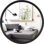 WallBeyond Black Round Mirror Wood Framed 28 inch Circle Wall Mirror for Bathroom Round Wall Mirror for Wall Decor, Vanity, Entryway Living Room