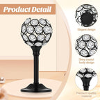 Qunclay 18 Pieces Crystal Candle Holders Bulk Candle Stick Holder Centerpieces for Table Wedding Centerpieces Crystal Decorative Tealight Dining Table Decor for Party(Black)