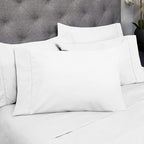 Sweet Home Collection 6 Piece 1500 Supreme Collection Brushed Microfiber Deep Pocket Sheet Set-2 Extra Pillow Cases, Great Value, Split King, White