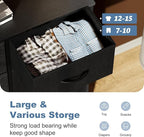 DUMOS 8 Drawer Dresser for Bedroom, Fabric Storage Organizer with Sturdy Metal Frame, Wooden Top Chest of Drawers for Closet Nursery Entryway Guest Room,Matte Black