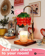 Strawberry Candle Warmer Lamp with Timer Dimmer, Adjustable Height Gifts for Women Mom Birthday Christmas House Warming Gifts New Home Bedroom Decor, Cute Candle Warmer Light for Jar Candles