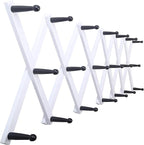 SKOLOO Hat Rack for Wall with 20 Hooks, Solid Wooden, Modern, Expandable Coat Rack Wall Mount for Coats, Hats, Bags, Baseball Caps, Black on White
