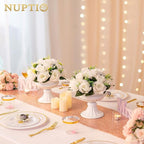 NUPTIO Pcs of 2 Fake Flower Ball Arrangement Bouquet,15 Heads Plastic Roses with Base, Suitable for Our Store's Wedding Centerpiece Flower Rack for Parties Valentine's Day Home Décor