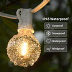 100ft 2-Pack Outdoor String Lights,Dimmable G40 LED String Lights with 52 Shatterproof Clear Bulbs UL Approval Waterproof Globe 1W 2700K Outdoor Lighting for Backyard Porch Cafe Party Wedding Garden