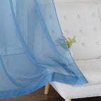 NICETOWN Stone Blue Sheer Curtains 96 Inches Long, Grommet Airy & Lightweight Window Treatment Translucent Elegant Drapes for Living Room/Bedroom, W54 x L96, 2 Panels