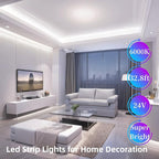 Small Led Light Strip, 12V Updated 24V Dimmable Cuttable LED Lights Strip, 32.8ft 600Leds, Super Bright LED Tape Lights for Living Room, Bedroom, Kitchen, Vanity Mirro,Flexible LED Light Strips