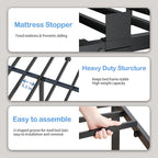 ROIL 7 inch Twin Bed Frames with Round Corner Legs Mattress Retainers 3500LBS Heavy Duty Steel Slats No Box Spring Needed Platform Noise-Free Easy Assembly