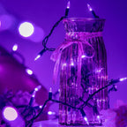 YULETIME 200 Count Purple LED Christmas Lights, 66 Feet Green Wire UL Certified Commercial Grade Holiday String Light Set (Purple)