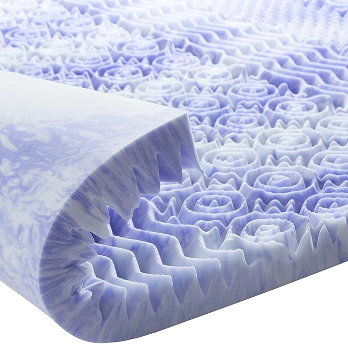 Dreamsmith 2 Inch 7-Zone King Memory Foam Mattress Topper, Cooling Gel Infused Foam Mattress Topper King for Pressure Relief, CertiPUR-US Certified