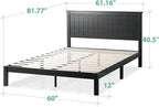 ZINUS Santiago Platform Bed Frame, Wood Slat Support, No Box Spring Needed, Easy Assembly, Queen, Black