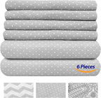 Full Size Bed Sheets - 6 Piece 1500 Supreme Collection Fine Brushed Microfiber Deep Pocket Full Sheet Set Bedding - 2 Extra Pillow Cases, Great Value, Full, Dot Gray