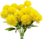 Uieke 10 Pcs Dandelion Artificial Flowers Yellow Flowers Fake Plants Flower Bouquet Plastic Flowers for Home DIY Decoration Wedding Decor