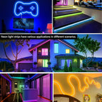 80FT Neon Rope Lights,Flexible Led Rope Light Control with App/Remote,Multiple Modes,Music Sync,IP65 Outdoor RGB Led Strip Lights Waterproof