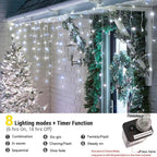 Toodour Christmas Icicle Lights Outdoor, 360 LED 29.5ft 8 Modes Fairy Icicle String Light with 60 Drops, Led Christmas Lights Twinkle for Holiday, Party, Wedding, Eaves, Xmas Decorations (White)