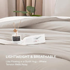 Litanika Comforters Super King Size Linen, 3 Pieces Lightweight Solid Bedding Set & Collections, All Season Fluffy Bed Set (120x120In Comforter & 2 Pillowcases)