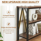 HOMISSUE Entryway Console Table, Rustic Console Table with Wide Storage, Industrial Foyer for Entryway with 3-Tier Open Shelves, Entry Tables for Living Room, Hallway, Brown, 47 Inch