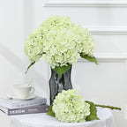 MARTINE MALL 4Pcs 21in Hydrangea Artificial Flowers, Latex Real Touch Hydrangeas Lifelike Large Hydrangea Flowers for Home Decor Party Arrangements Wedding Bouquets Centerpieces (2White&2Light Green)
