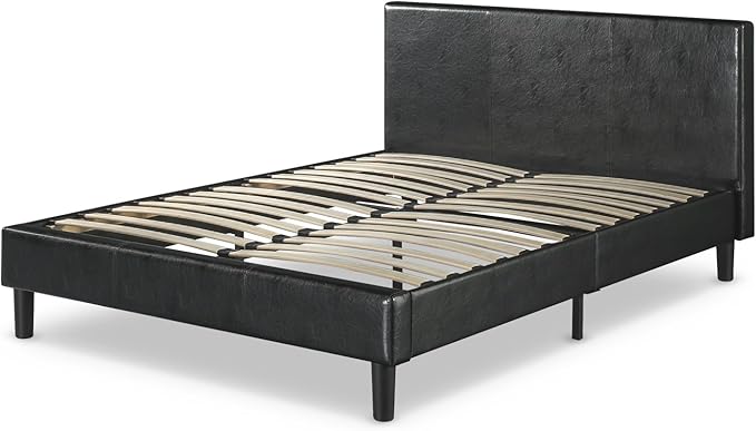 ZINUS Jade Faux Leather Upholstered Platform Bed Frame, Mattress Foundation with Wood Slat Support, No Box Spring Needed, Easy Assembly, Queen