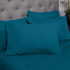 Sweet Home Collection 6 Piece 1500 Supreme Collection Brushed Microfiber Deep Pocket Sheet Set-2 Extra Pillow Cases, Great Value, Split King, Teal