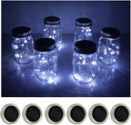 Decorman Solar Mason Jar Lid Lights, 6 Pack 10 LED Waterproof String Fairy Star Firefly Jar Lids Lights for Patio Garden Yard Lawn Party Wedding Christmas Decoration(Jars & Hangers Not Included)