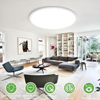 zemty 20 inch LED Flush Mount Ceiling Light, 50W 5000lm Large Light Fixture, 3 Color Temperature in One 3000k 4500k 6000K Round Modern Ceiling Lamp for Bedroom Kitchen Dining Room (White)