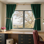 Lazzzy Velvet Blackout Curtains Thermal Insulated Room Window Drapes Super Soft Luxury Curtains for Living Room Bedroom Rod Pocket 2 Panels, Emerald Green, 52" W x 63" L
