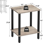 TUTOTAK End Table, Set of 2, Side Table, Nightstand, 2-Tier Storage Shelf, Sofa Table for Small Space, Living Room, Bed Room TB01BG035