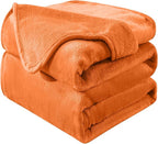 HOZY Soft Twin Size Blanket for All Season Lightweight Thermal Fleece Summer Autumn Fall Winter Spring Blankets for Twin/Twin XL Extra Long Bed Couch Sofa,66x90 Inches,Orange