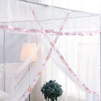 Canopy Bed Curtains Queen- 4 Corner Post Canopy for Bed, Bed Canopy for Adults, Bedroom Decor (Queen Size, White)