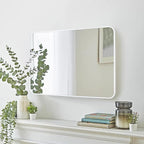 CULER White Bathroom Wall Mirror,20 x 30 Inch Rectangle Vanity Modern Tempered Glass Mirror for Bedroom,Living Room,Entryway