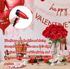 Ouddy Decor 20 Pcs Red Roses Artificial Silk Flowers Fake Roses Bouquet with Long Stems for Valentines Day Decor Wedding Home Party Table Centerpieces Bridal Bouquet DIY Floral Arrangment, Red