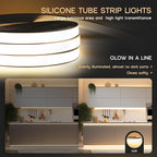 LED Strip Lights Yellow 32.8ft 110-120V Neon Rope Lights,Flexible Silicone Outdoor Waterproof Neon Strip Lights for Bedroom,Mirror,Kitchen Cabinet, Living Room,Halloween Decor