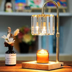 Candle Warmer Lamp with Timer, Dimmable Electric Candle Wamer Adjustable Height, Glass Modern Candles Melter Lamp, Gifts for Women Mom, Clear